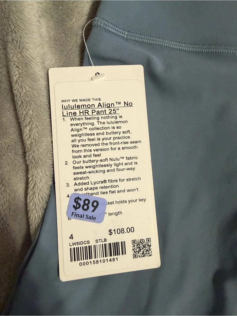 Lululemon HR Align No Line 25” Inseam Size 4
